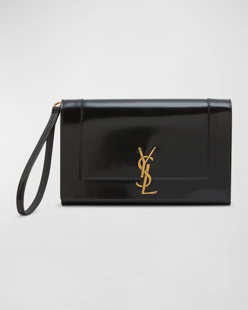 Saint Laurent Cassandra YSL Flap Leather Wristlet Cover