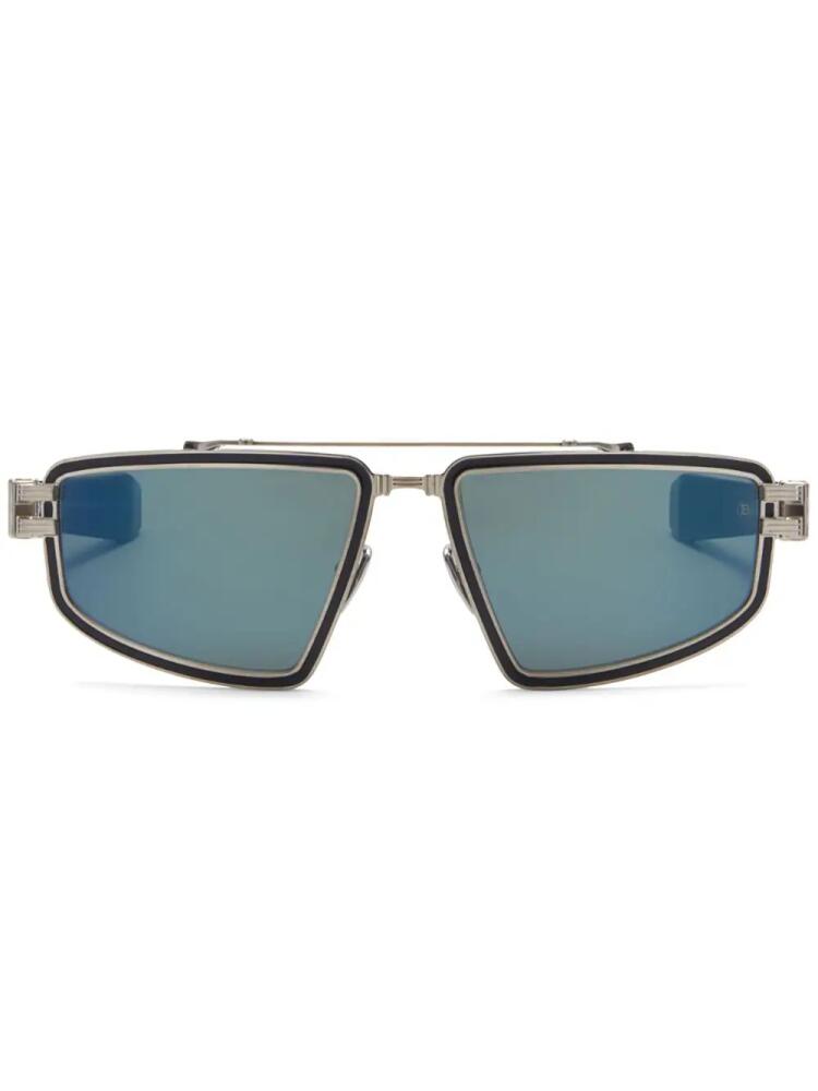 Balmain Eyewear Titan tinted pilot-frame sunglasses - Blue Cover