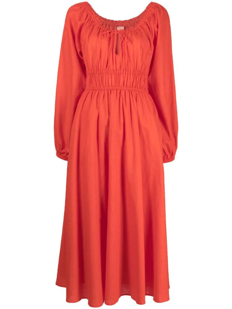 Kitri Luella long-sleeve midi dress - Orange Cover