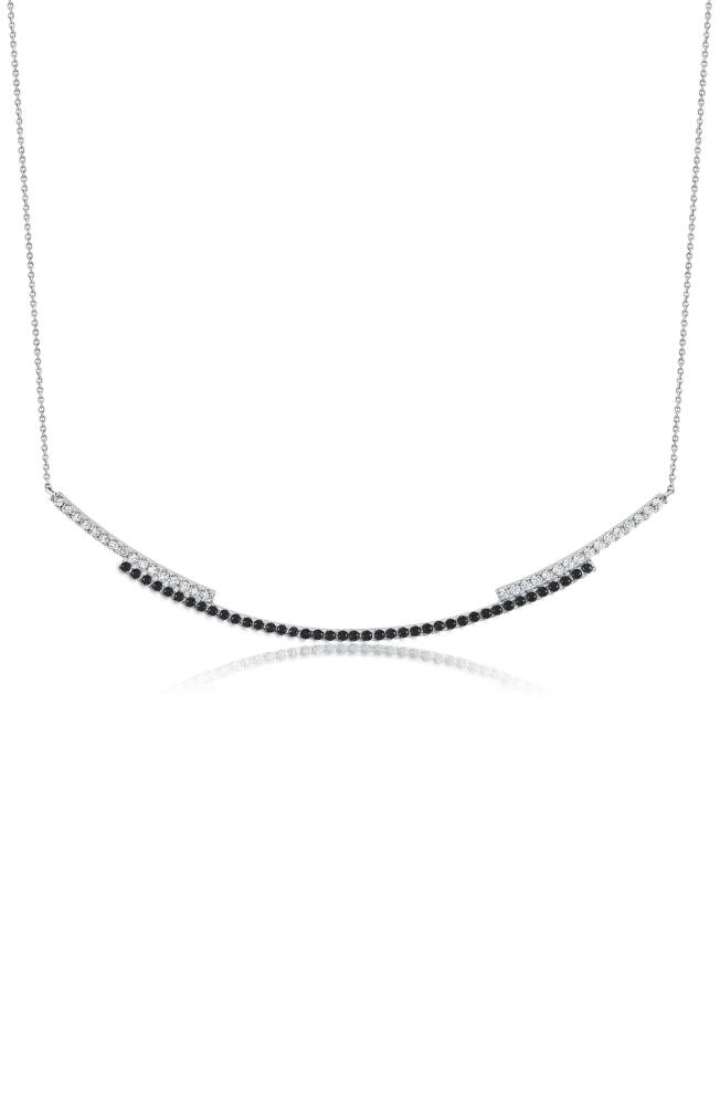 Crislu Cubic Zirconia Regal Long Bar Necklace in Black Cover