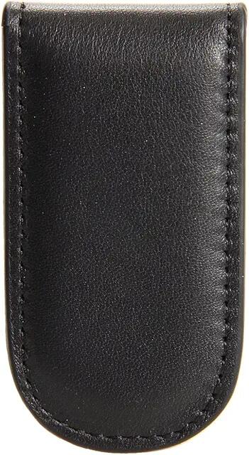 Bosca Nappa Vitello Collection - Magnetic Money Clip (Black Leather) Wallet Cover