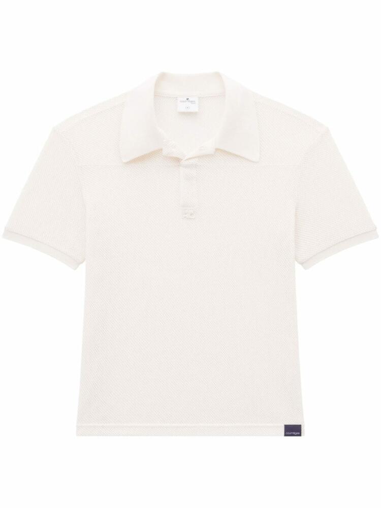 Courrèges AC logo-appliqué mesh polo shirt - Neutrals Cover