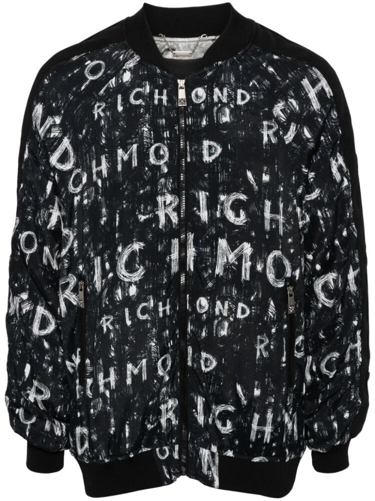 John Richmond logo-print bomber jacket - Black Cover