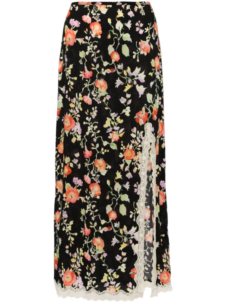 Rixo Sibella floral-print midi skirt - Black Cover