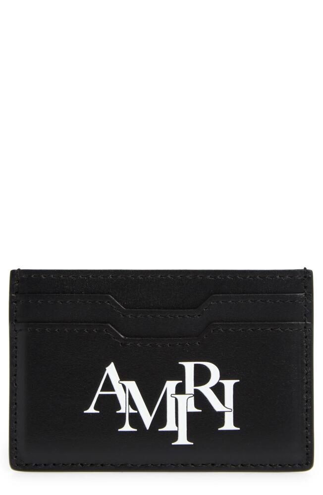 AMIRI Staggered Logo Leather Card Case in Black Cover