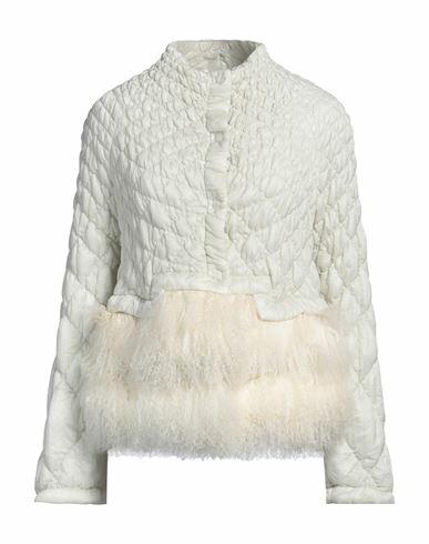 Ermanno Scervino Woman Puffer Ivory Polyamide, Shearling Cover