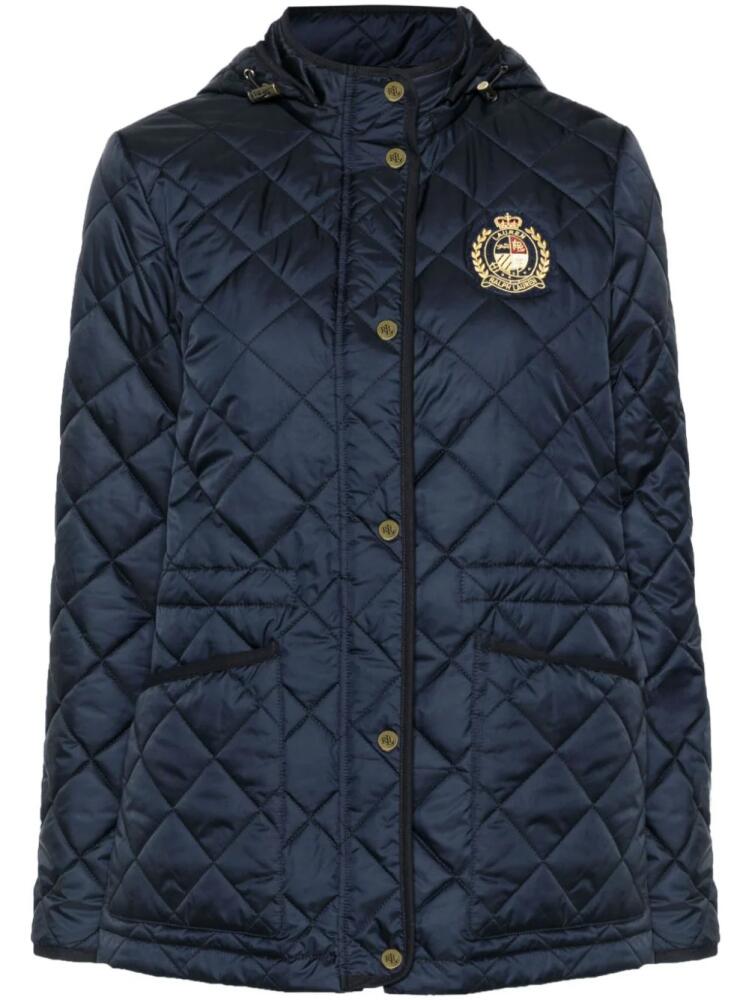 Lauren Ralph Lauren logo-patch quilted jacket - Blue Cover