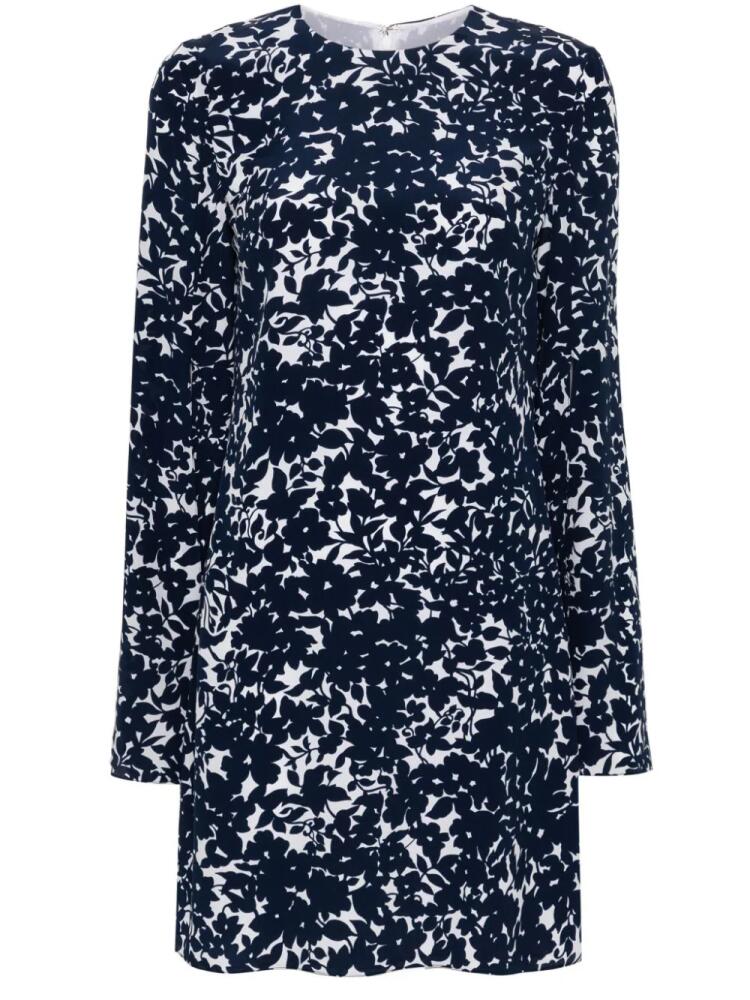 Michael Kors Collection floral-appliqué silk dress - Blue Cover