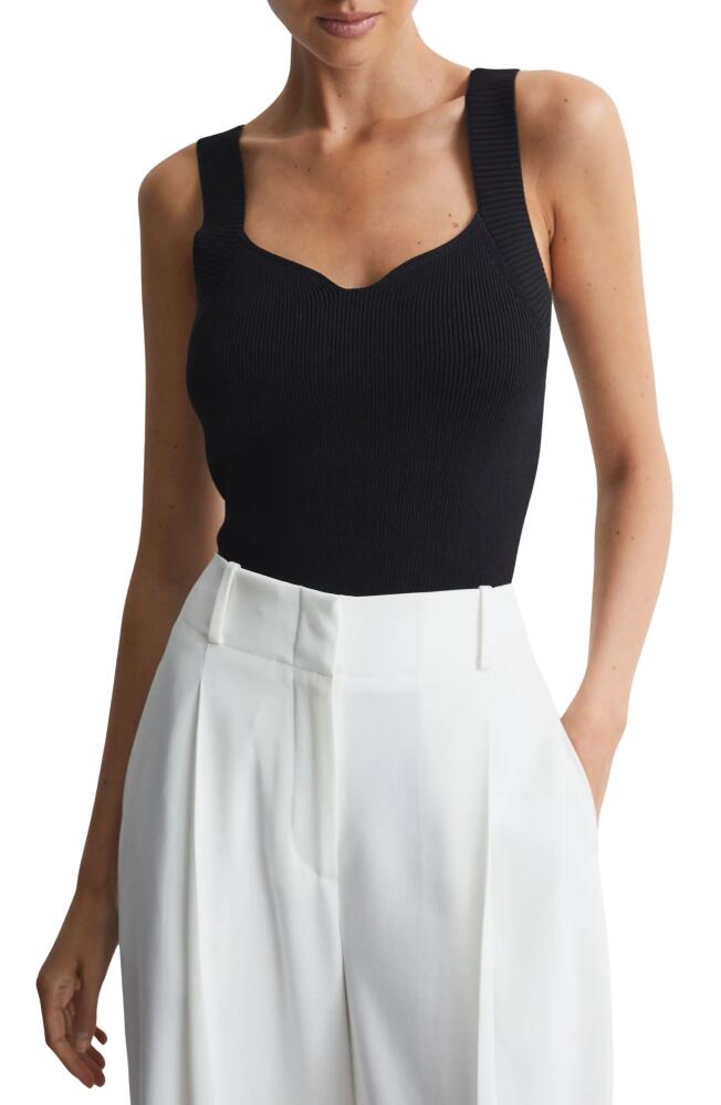 Reiss Dani Rib Tank in Black Cover