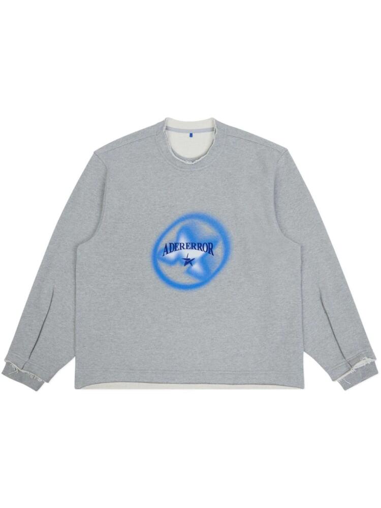 Ader Error logo-print cotton sweatshirt - Grey Cover