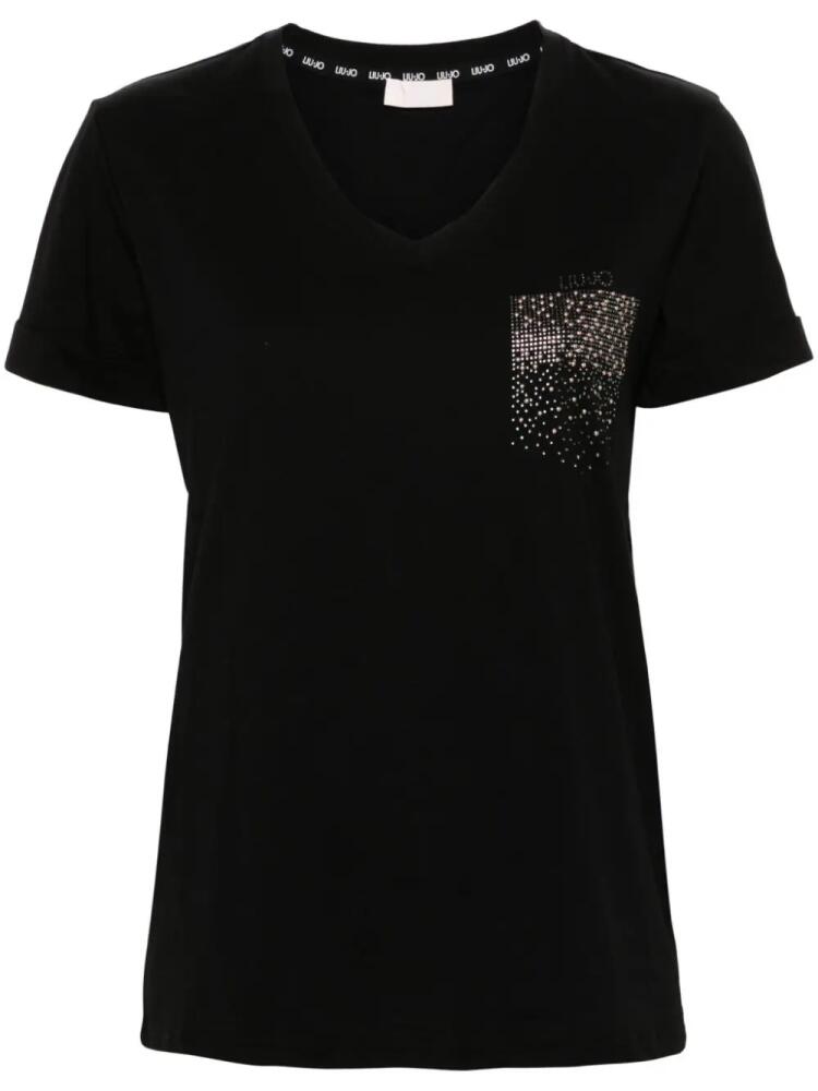 LIU JO logo embellished T-shirt - Black Cover