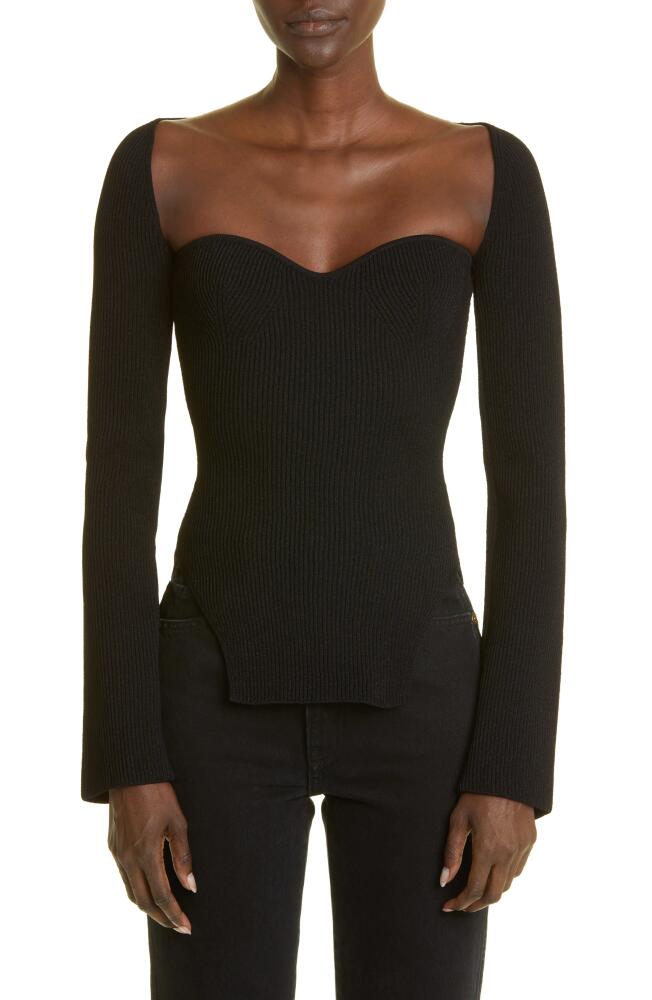 Khaite Maddy Ribbed Bustier Sweater in Black Cover