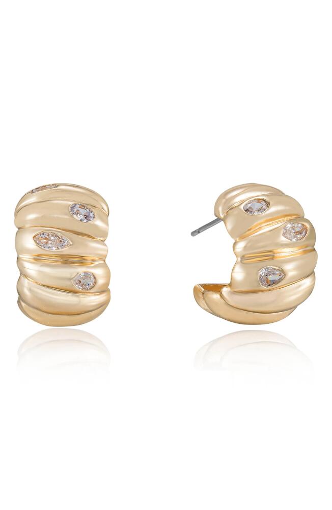 Ettika Bezel Curved Stud Earrings in Gold Cover