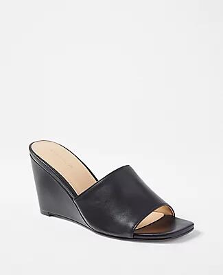 Ann Taylor Leather Strappy High Wedge Sandals Cover