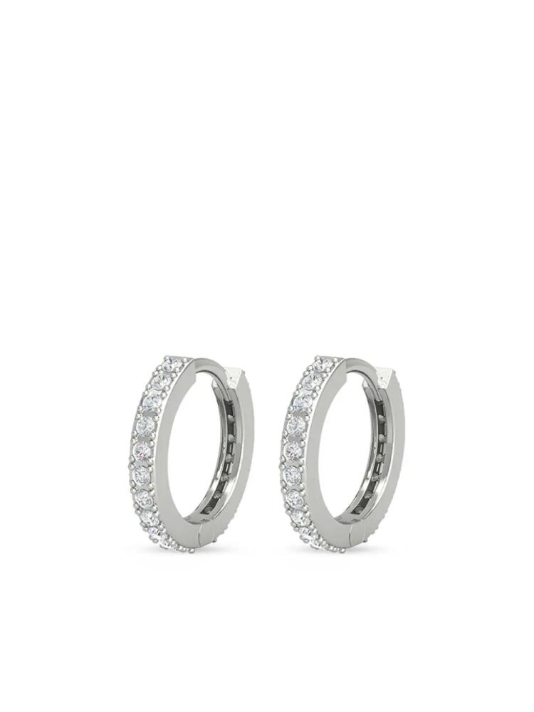 VEYNOU 14kt white gold diamond huggie earrings - Silver Cover