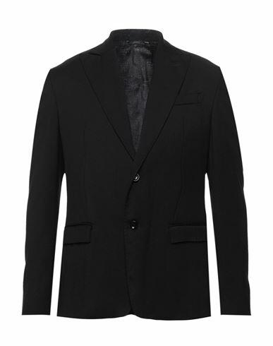 Alessandro Dell'acqua Man Blazer Black Polyester, Viscose, Elastane Cover