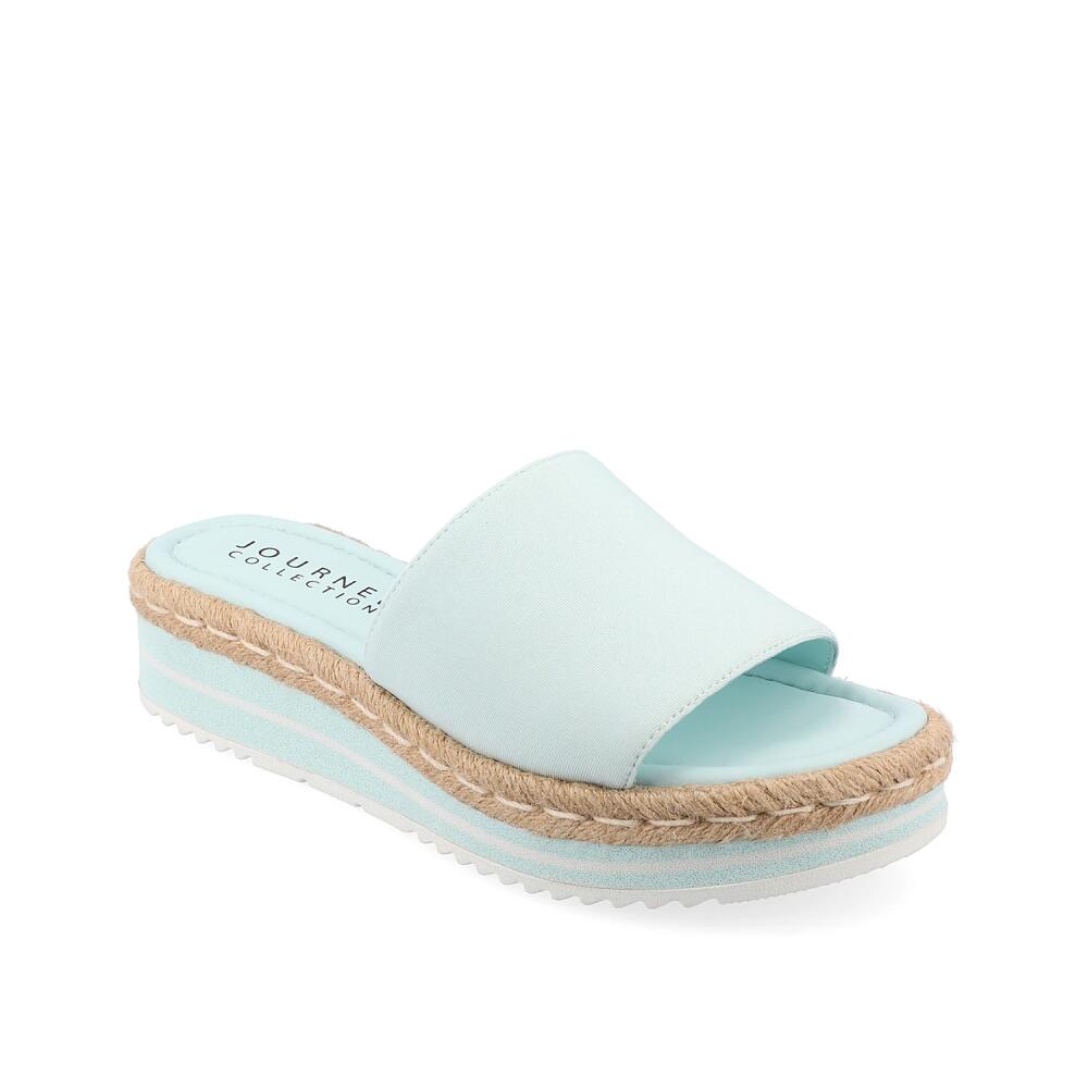 Journee Collection Wide Width Rosey Slide Sandal | Women's | Blue Cover