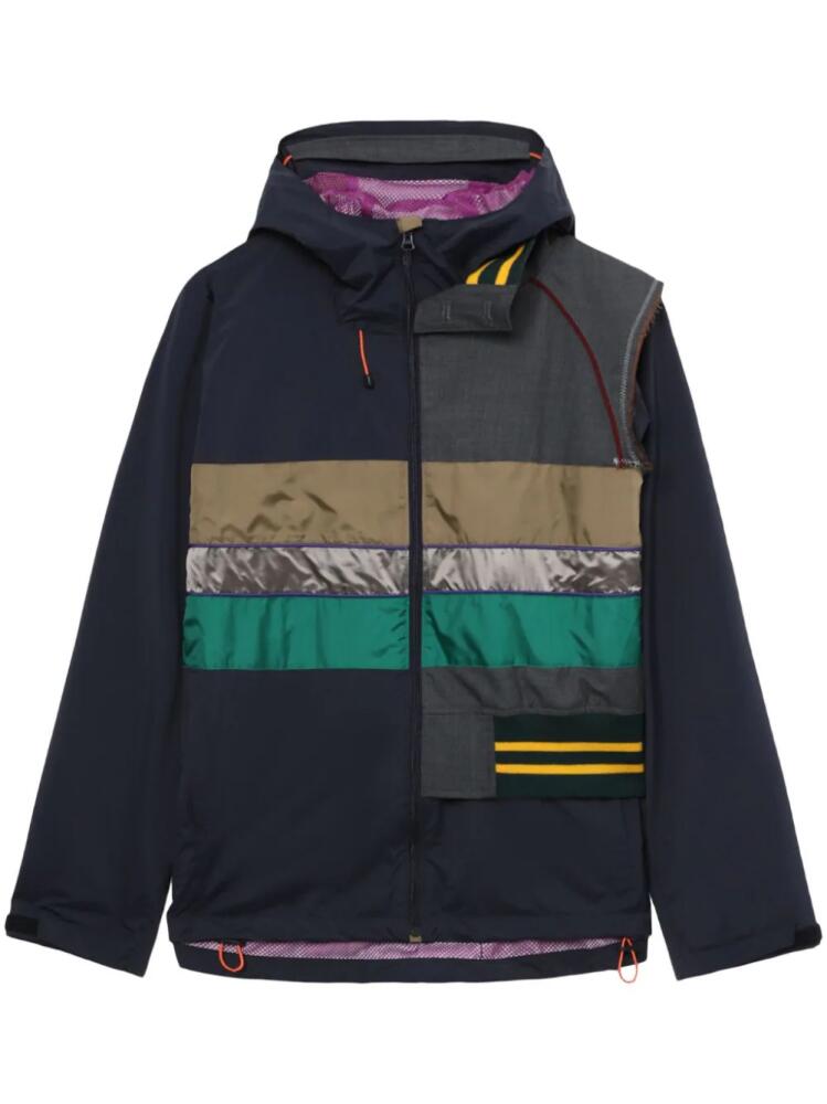 Kolor contrasting-panel hooded jacket - Blue Cover