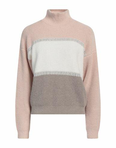 Peserico Woman Turtleneck Light pink Virgin Wool, Silk, Cashmere, Polyamide, Alpaca wool Cover