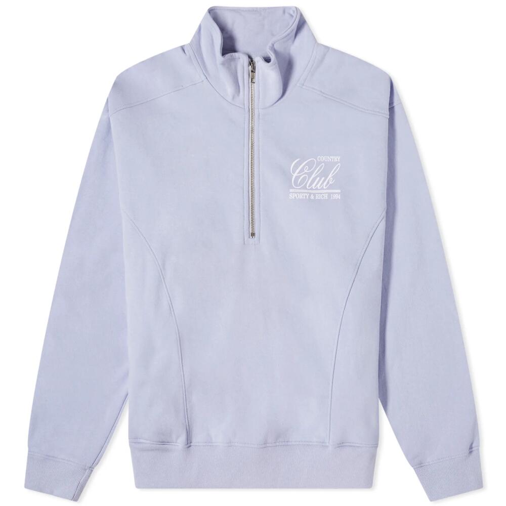 Sporty & Rich 94 Country Club Quarter Zip Sweat in Chambray/White Cover