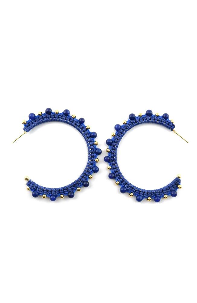 Panacea Rope Stone Hoop Earrings in Blue Cover