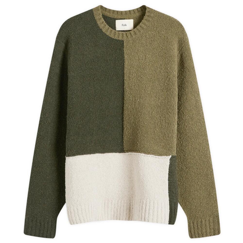 Folk Men's Fracture Rework Crew Knit in Sage Mix Cover