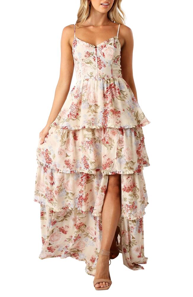 Petal & Pup Mito Floral Tiered Corset Gown in Cream Floral Cover