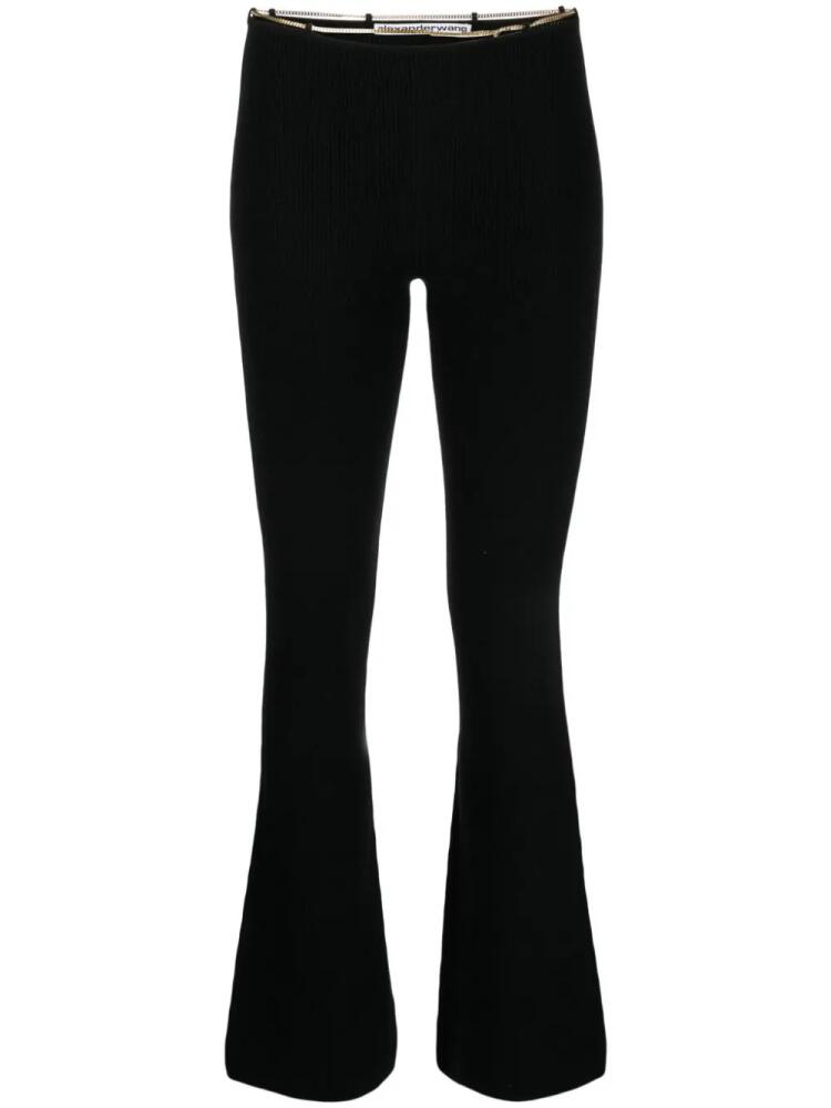 Alexander Wang ribbed chain-link flared trousers - Black Cover