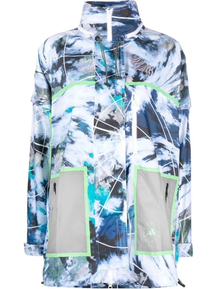 adidas by Stella McCartney TrueNature Packable abstract-print jacket - Blue Cover