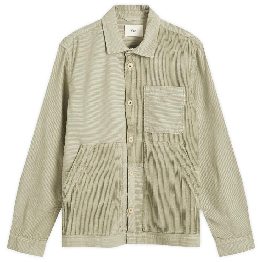 Folk Men's Worker Jacket in Sage Cord Mix Cover