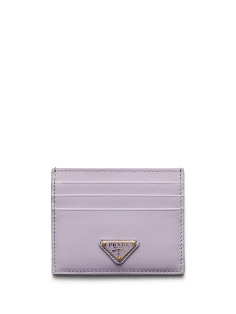 Prada logo plaque card holder - Purple Cover