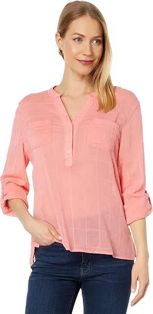 Carve Designs Dylan Textured Shirt (Grapefruit) Women's Clothing Cover