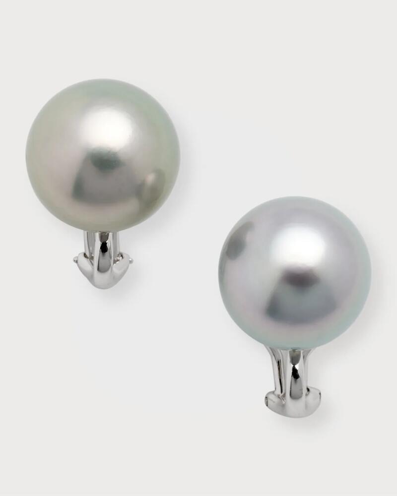 Belpearl 18k White Gold Tahitian Pearl Earrings Cover