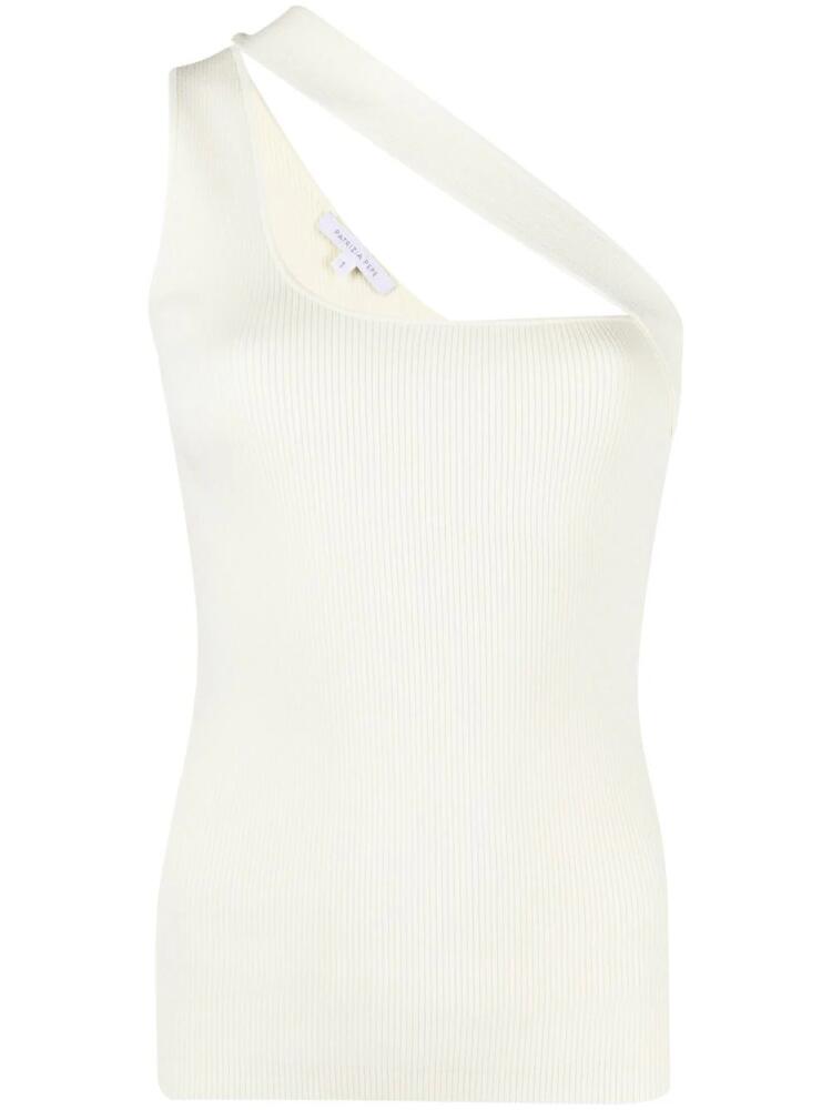 Patrizia Pepe one-shoulder ribbed tank top - Yellow Cover