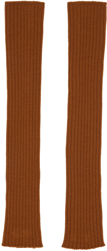 Rick Owens Tan Rasato Knit Arm Warmers Cover