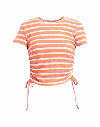 Only Woman T-shirt Orange Polyester, Viscose, Elastane Cover