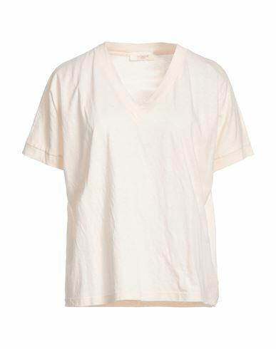 Zanone Woman T-shirt Light pink Cotton, Linen Cover