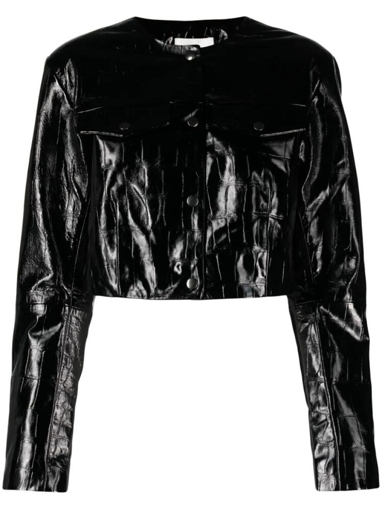 Gestuz AnafeeGz cropped leather jacket - Black Cover