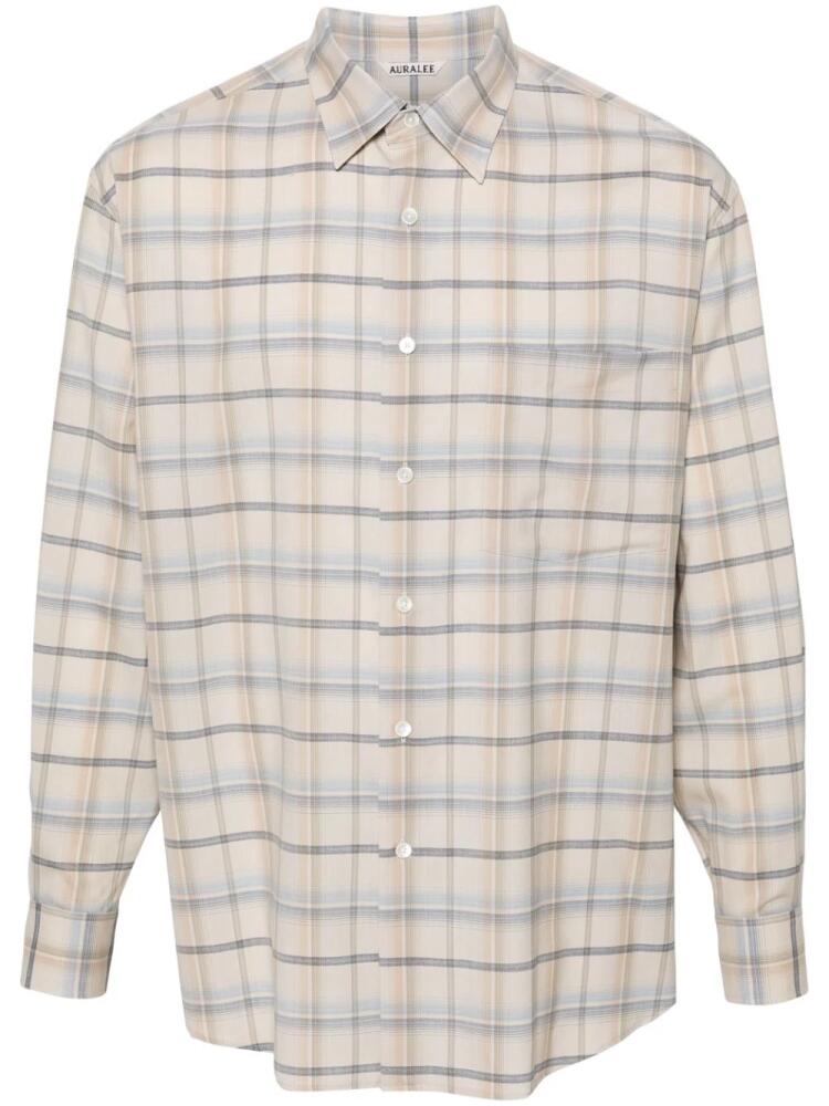 Auralee checked wool shirt - Neutrals Cover