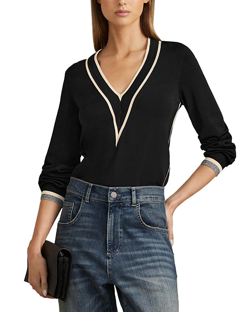 Reiss Faith Color Blocked V Neck Sweater Cover