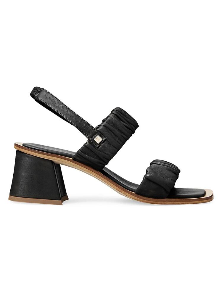 Bruno Magli Women's Sibilla Block Heel Leather Ruched Sandals - Black Cover