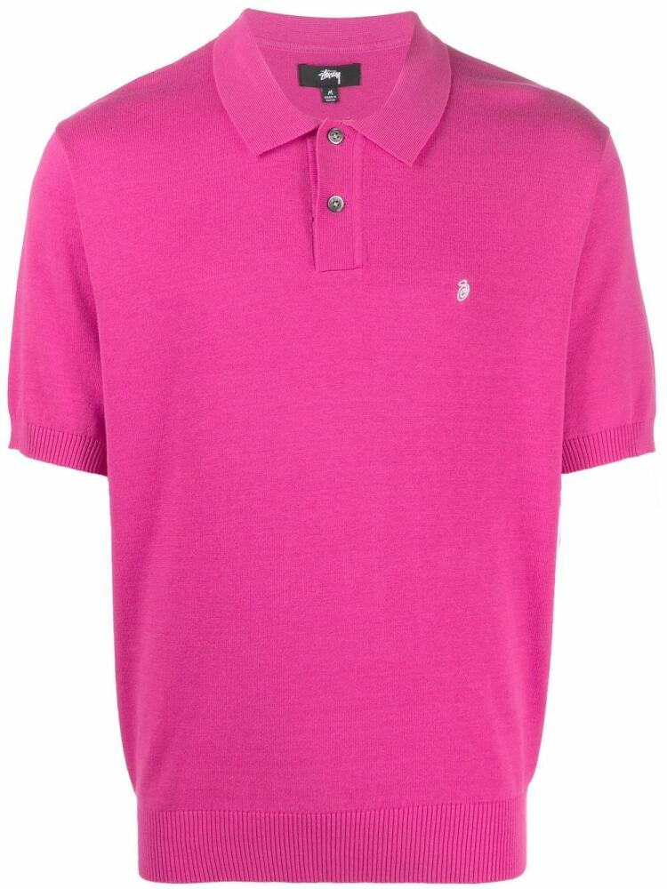 Stüssy logo-embroidered polo shirt - Pink Cover