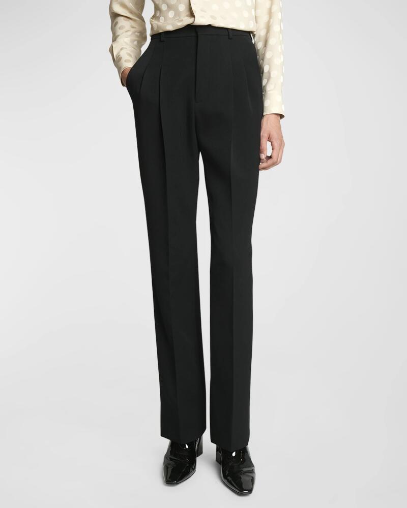 Saint Laurent Men's Grain de Poudre Pleated Trousers Cover