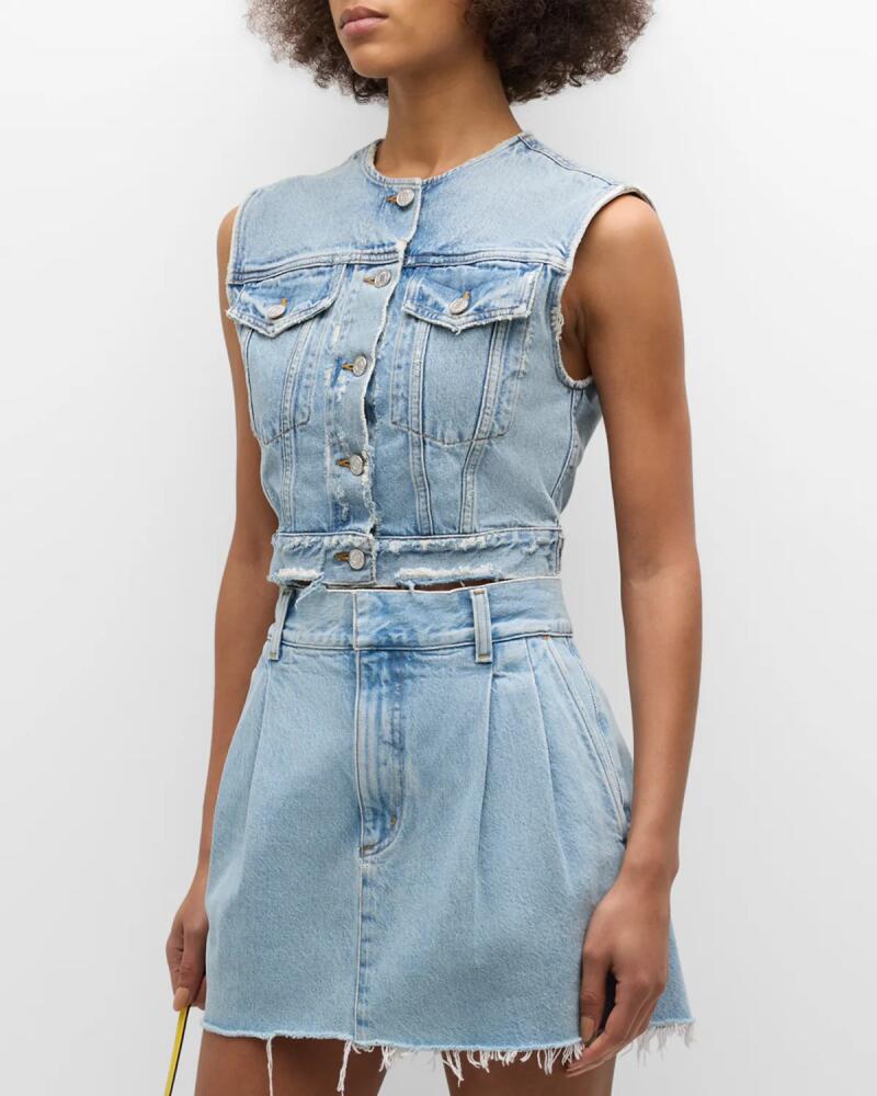 AGOLDE Leo Cropped Denim Vest Cover