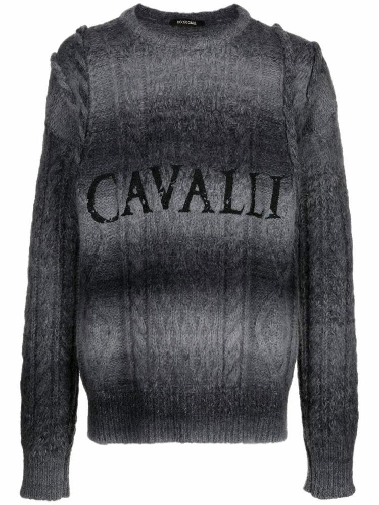 Roberto Cavalli logo-print knit jumper - Grey Cover