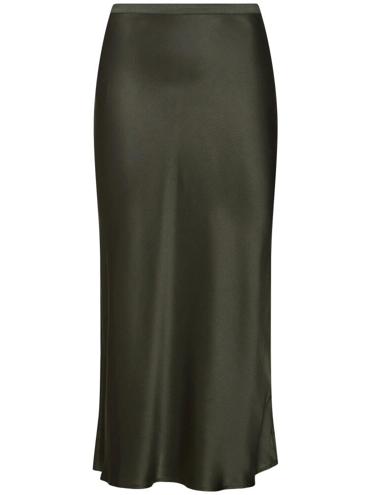 ANINE BING Bar Silk Satin Midi Skirt Cover