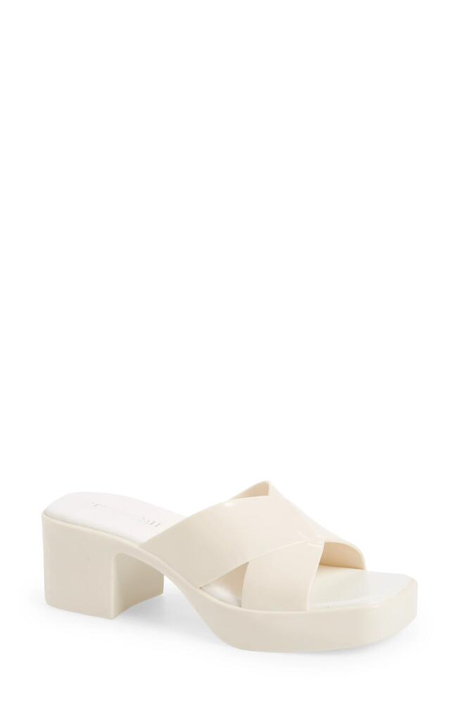 Jeffrey Campbell Bubblegum Platform Sandal in Cream Shiny Cover