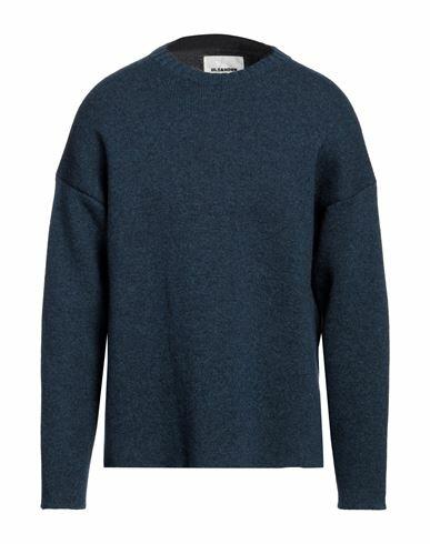 Jil Sander Man Sweater Navy blue Wool, Mohair wool, Polyamide Cover