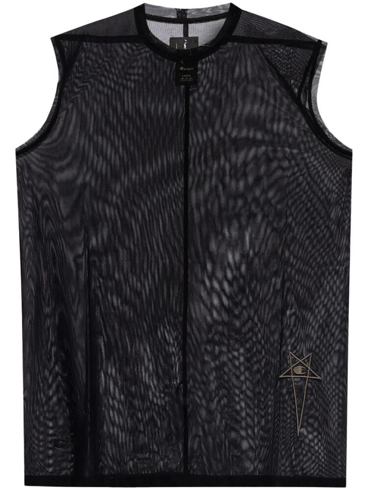 Rick Owens X Champion Tarp T logo-embroidered tank top - Black Cover