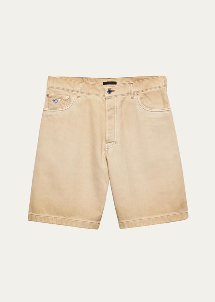 Prada Men's Worn Bull Denim Shorts Cover